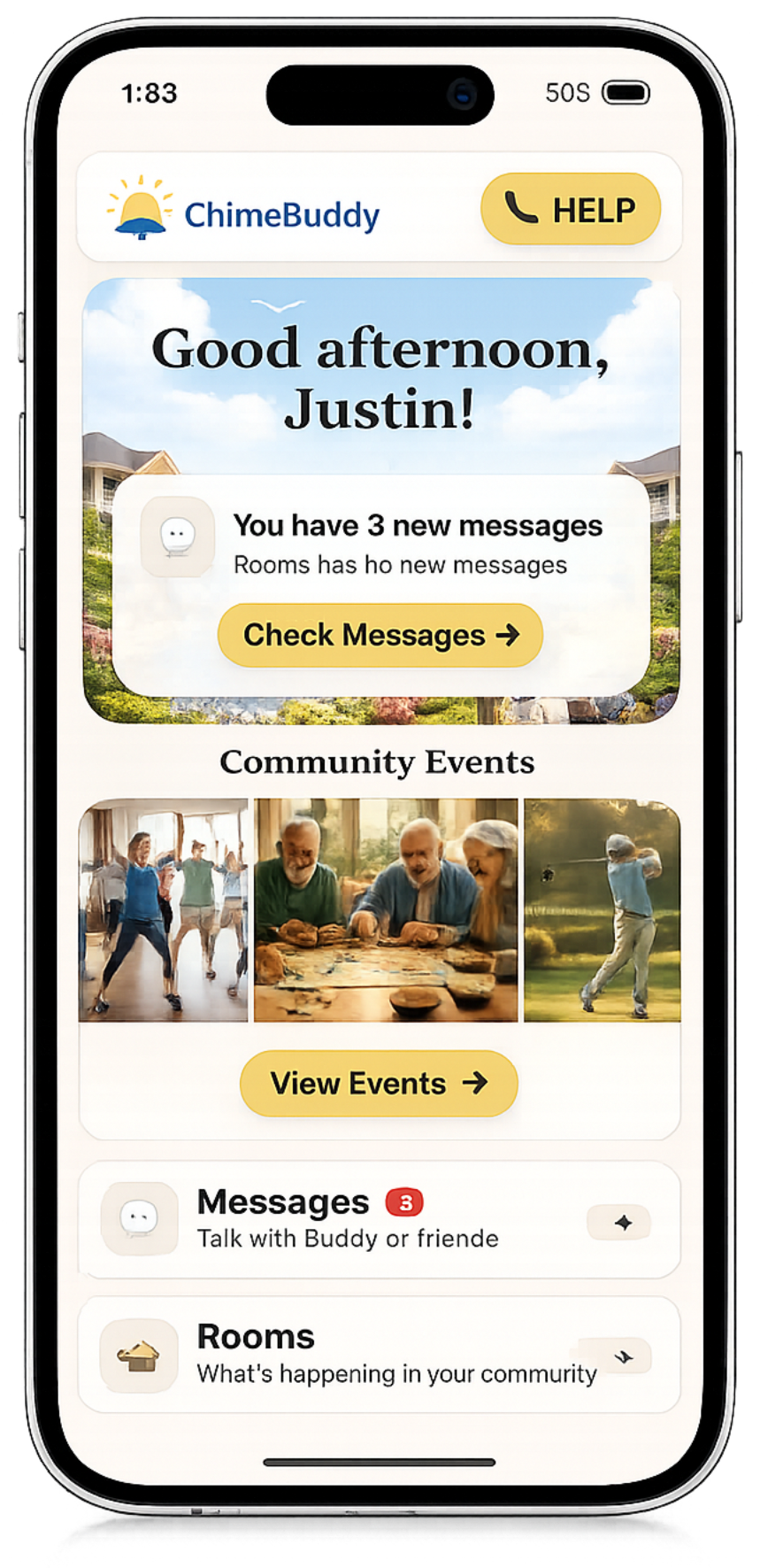 ChimeBuddy resident home screen