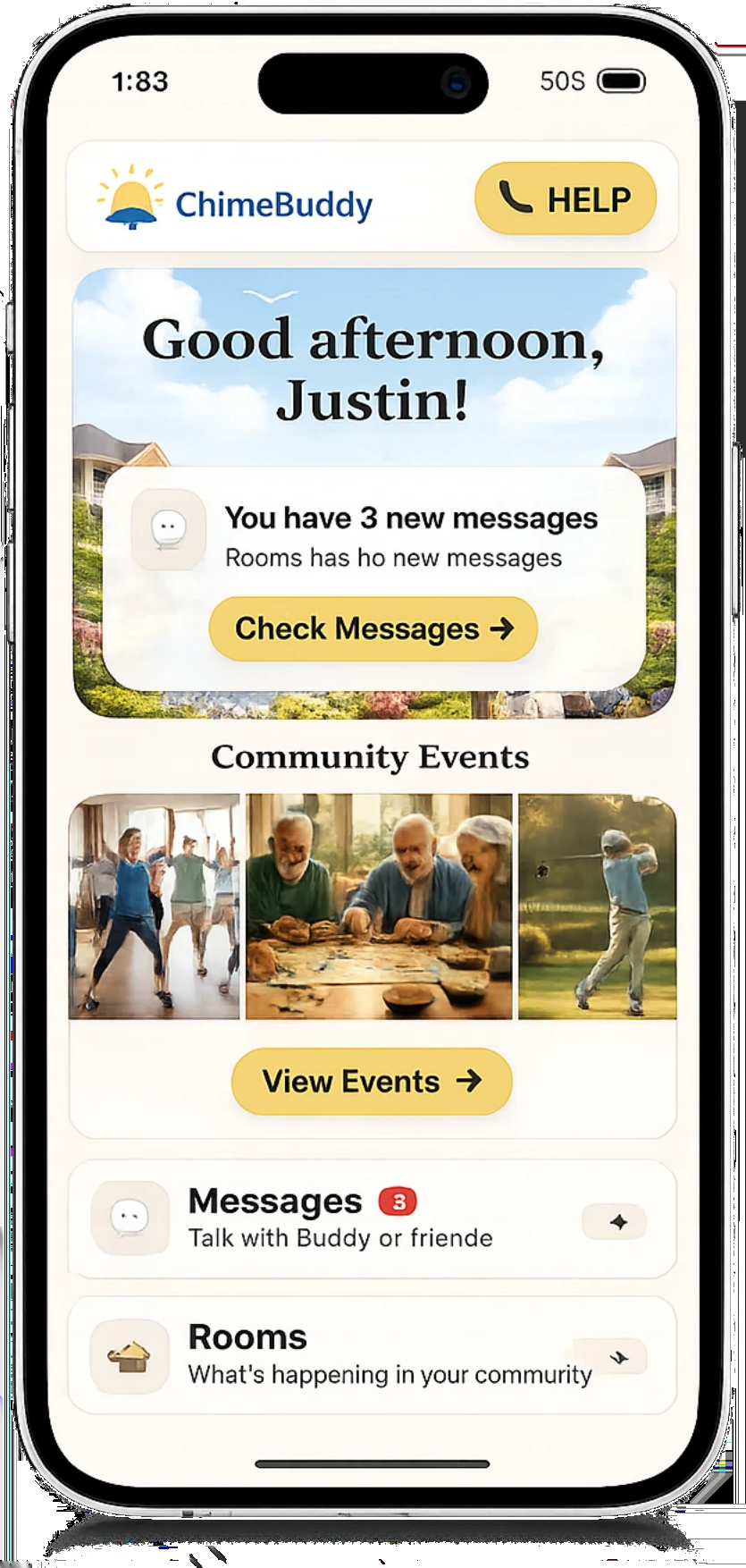ChimeBuddy resident home screen