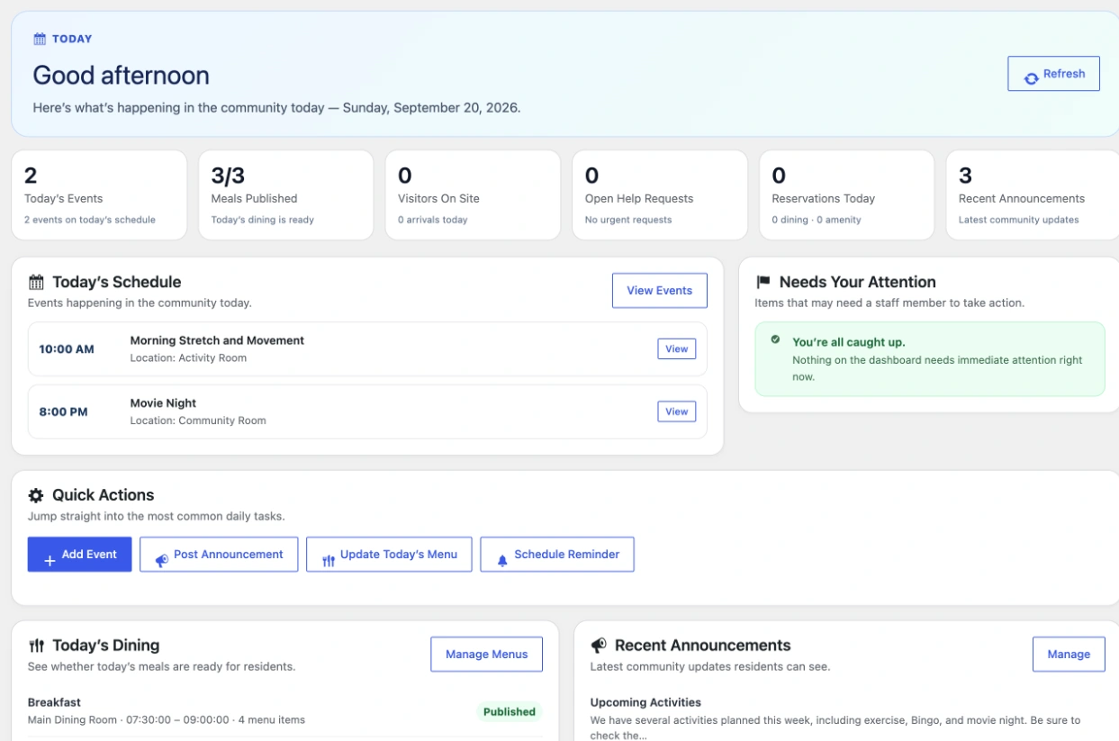 ChimeBuddy facility admin portal